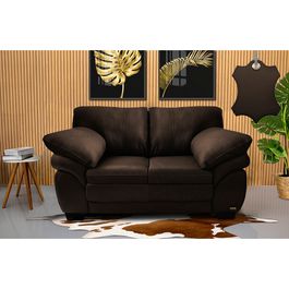 Sofá de Couro Legítimo 2 Lugares 1,60m Sofá inBox Mont Leather Marrom