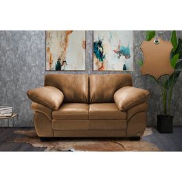 Sofá de Couro Legítimo 2 Lugares 1,60m Sofá inBox Mont Leather Mel