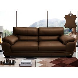 Sofá de Couro Legítimo 3 Lugares 2,26m Sofá inBox Don Leather Caramelo