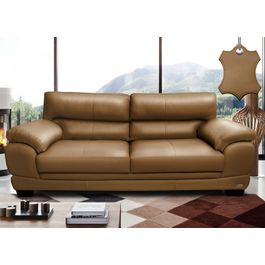 Sofá de Couro Legítimo 3 Lugares 2,26m Sofá inBox Don Leather Mel