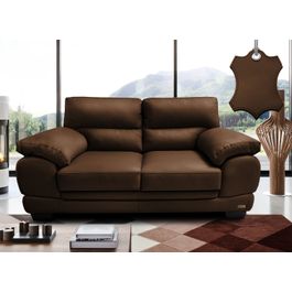 Sofá de Couro Legítimo 2 Lugares 1,76m Sofá inBox Don Leather Caramelo