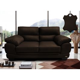 Sofá de Couro Legítimo 2 Lugares 1,76m Sofá inBox Don Leather Marrom