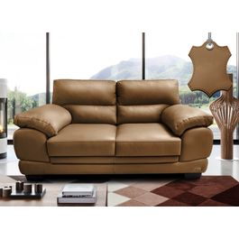 Sofá de Couro Legítimo 2 Lugares 1,76m Sofá inBox Don Leather Mel
