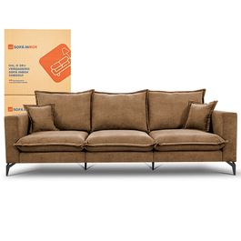 Sofá 3 Lugares Modular Boma 2,40m Boucle Caramelo Sofá inBox