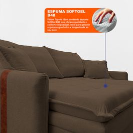 Sofá Baú Sem Caixa Retrátil 2,00m SoftGel Dommus Boucle Marrom Sofá inBox
