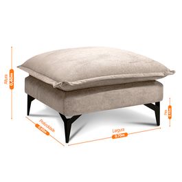Chaise Modular Boma 60x70x40cm Boucle Bege Claro Sofá inBox