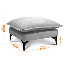 Chaise Modular Boma 60x70x40cm Boucle Cinza Claro Sofá inBox