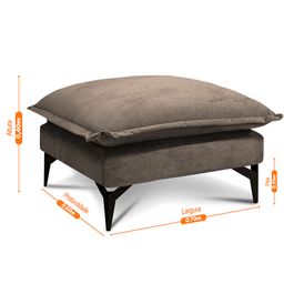 Chaise Modular Boma 60x70x40cm Boucle Marrom Sofá inBox