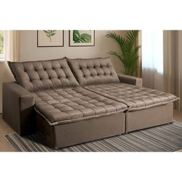 Sofá Retrátil Reclinável e Cama 2,95m Sofá inBox Bellagio Suede Velupluma Castor