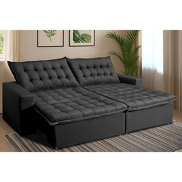 Sofá Retrátil Reclinável e Cama 2,35m Sofá inBox Bellagio Suede Velupluma Cinza