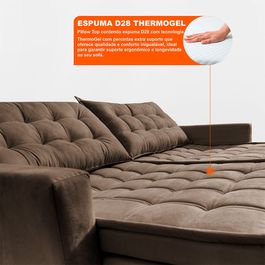 Sofá Sem Caixa Retrátil Baú 1,80m Sofá inBox Silence Velupluma Castor