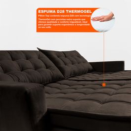 Sofá Sem Caixa Retrátil Baú 1,60m Sofá inBox Silence Velupluma Café