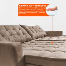 Sofá Sem Caixa Retrátil Baú 1,80m Sofá inBox Silence Velupluma Bege