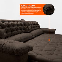 Sofá Retrátil e Reclinável 2,32m Molas Ensacadas Tronnus Espuma Viscoelástico Café