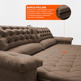 Sofá Retrátil e Reclinável 2,12m Molas Ensacadas Tronnus Espuma Viscoelástico Castor