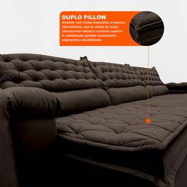 Sofá Retrátil e Reclinável 4,12m Molas Ensacadas Tronnus Espuma Viscoelástico Café