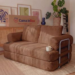 Sofá Cama Elo 1,88m Xpand Tech Tecido Velourê Marrom Cama inBox